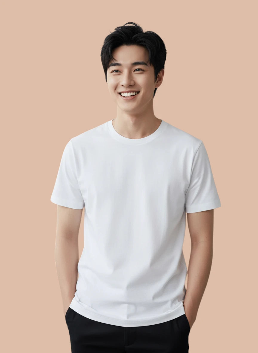 Mens Round Neck Tshirt - Solid