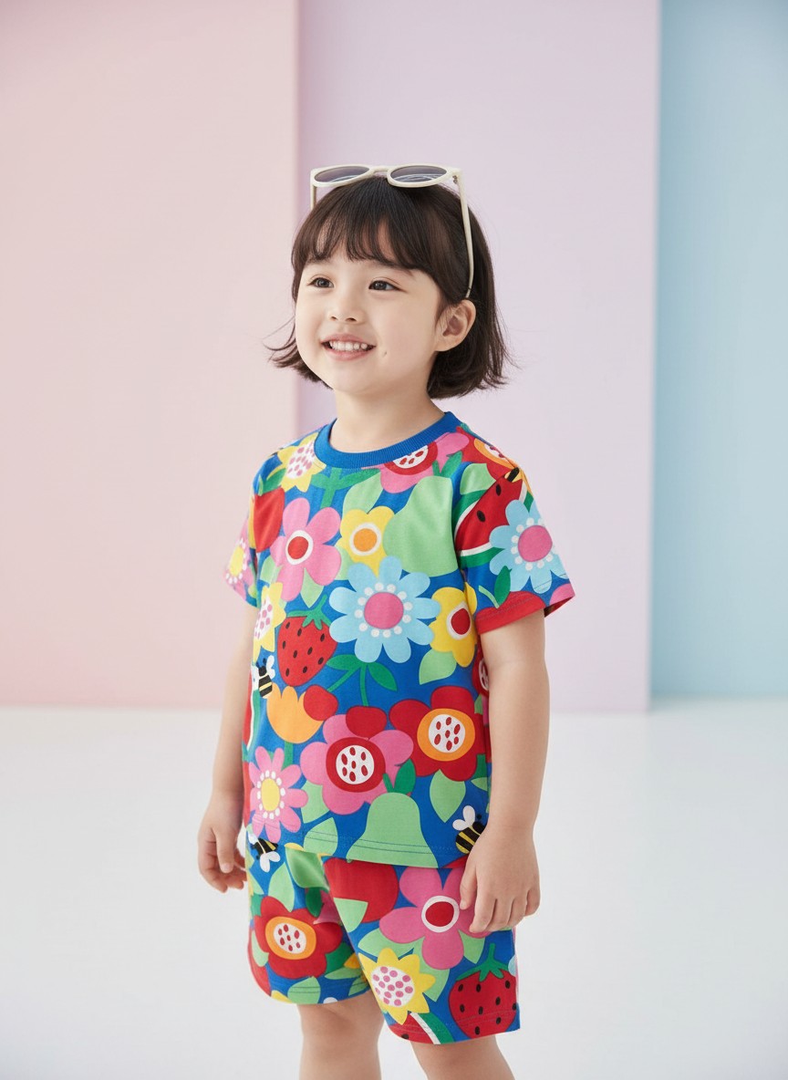 Girls β‘οΈFloral Print Cotton Co-Ord Set π§‘