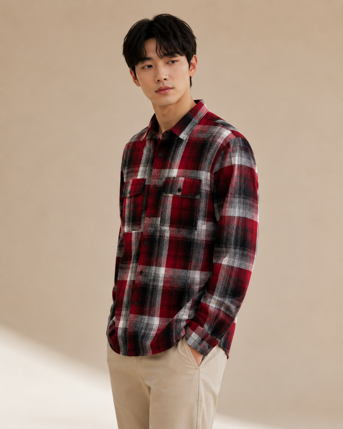 π§₯ Men's Check Shirt Maroon