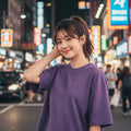Women Oversize Streetwear Tee Purple🌙