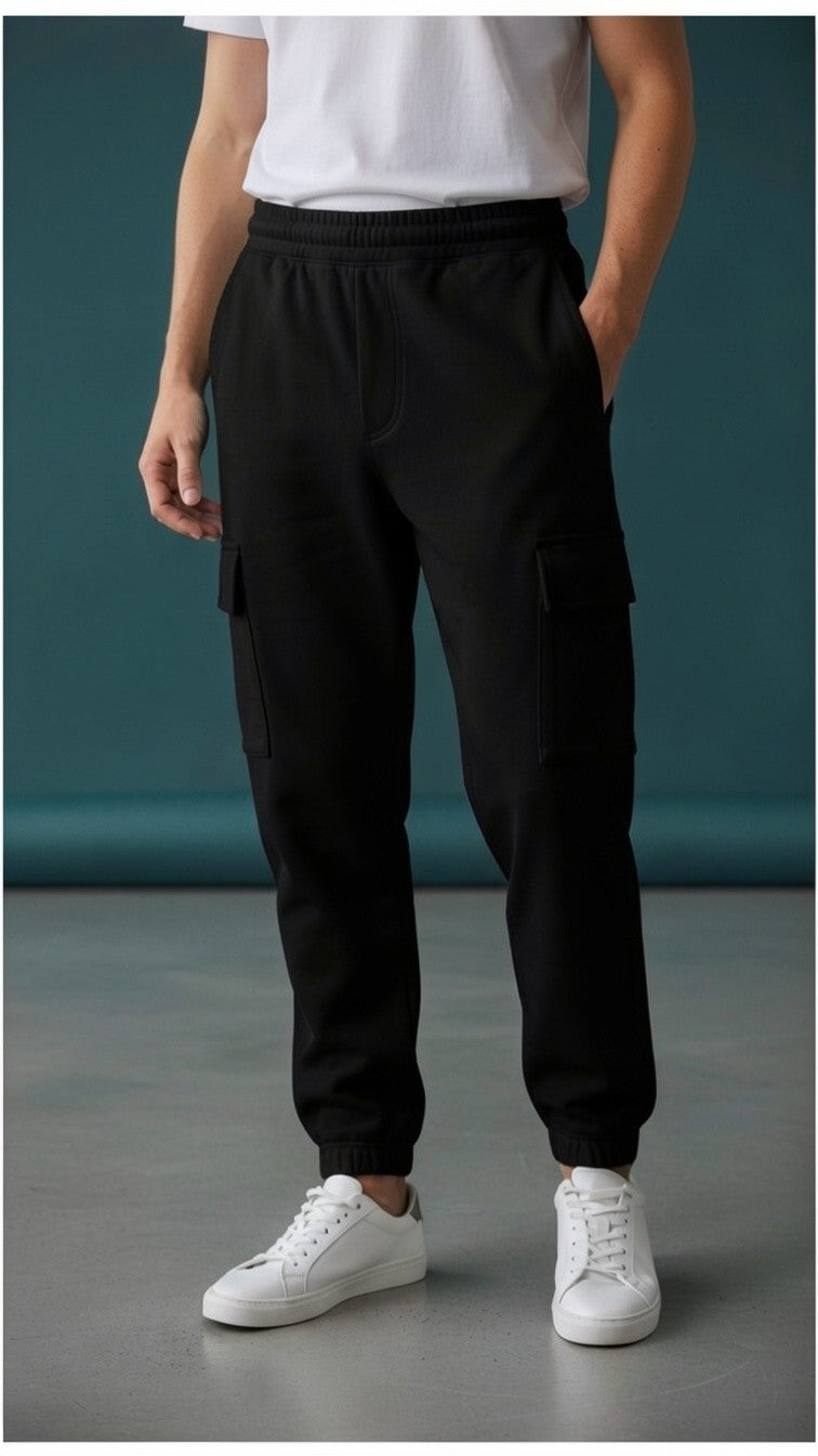 MENS BLACK CARGO PANT COTTON