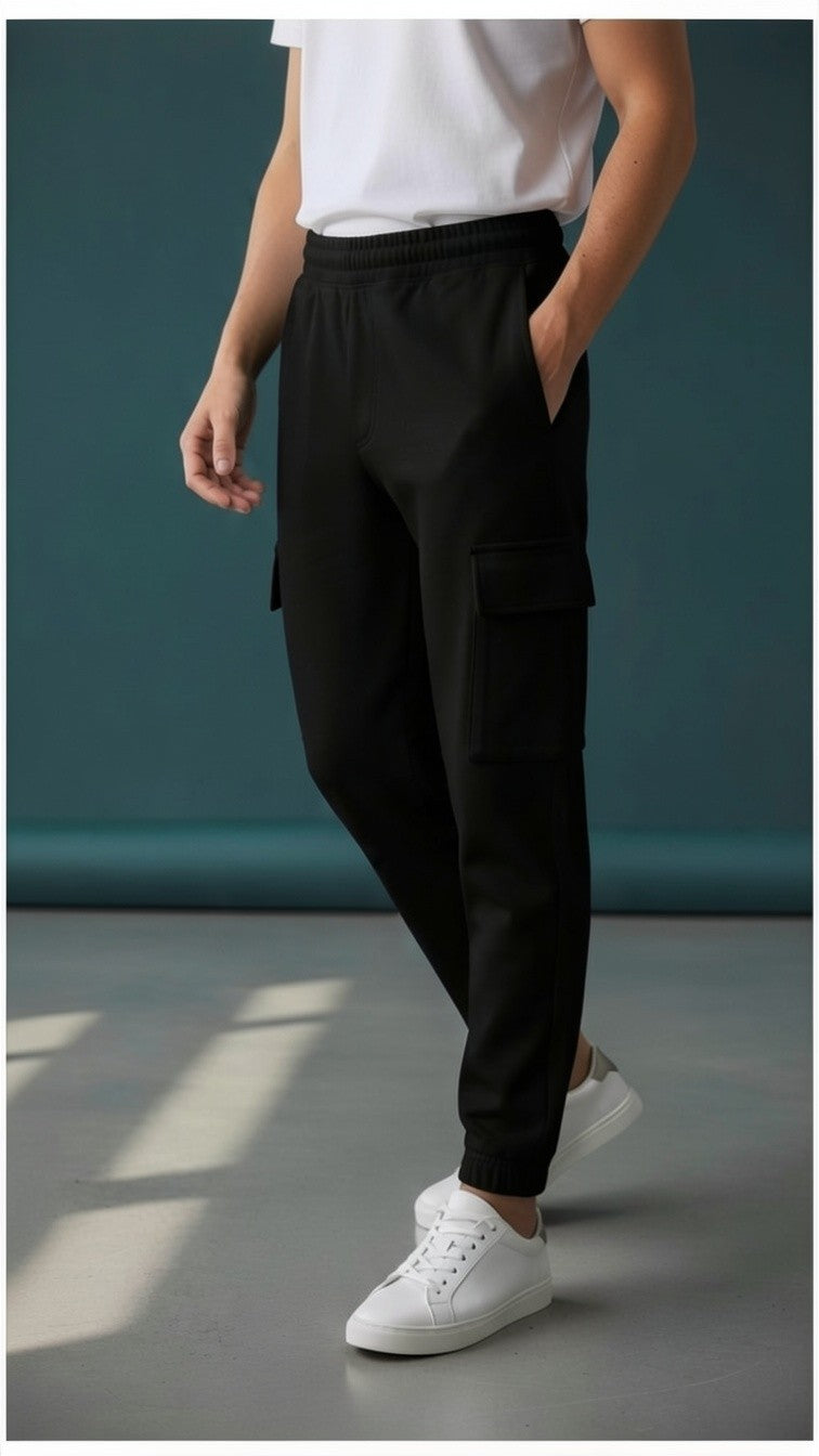 MENS BLACK CARGO PANT COTTON
