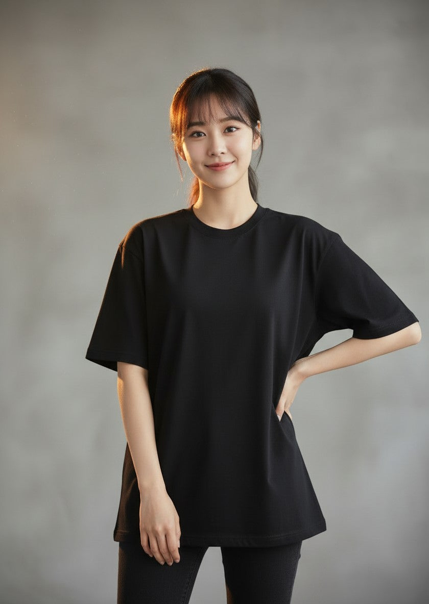 🖤 Women's Urban Chill Black Oversized T-Shirt ✨