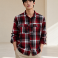 🧥 Men's Check Shirt Maroon