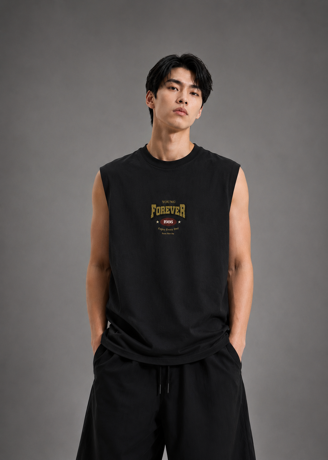 🖤 Young Forever Premium Oversized Sleeveless Tee