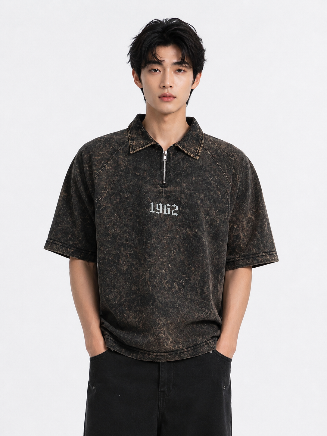 ⚡ Urban Fade Men's Acid Wash Polo
