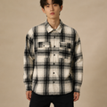 🧥 Men's Check Shirt White